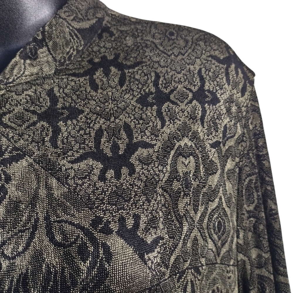 Vintage Laura Ashley Women's Green Black Abstract Print Button Dress Size M - Picture 6 of 10